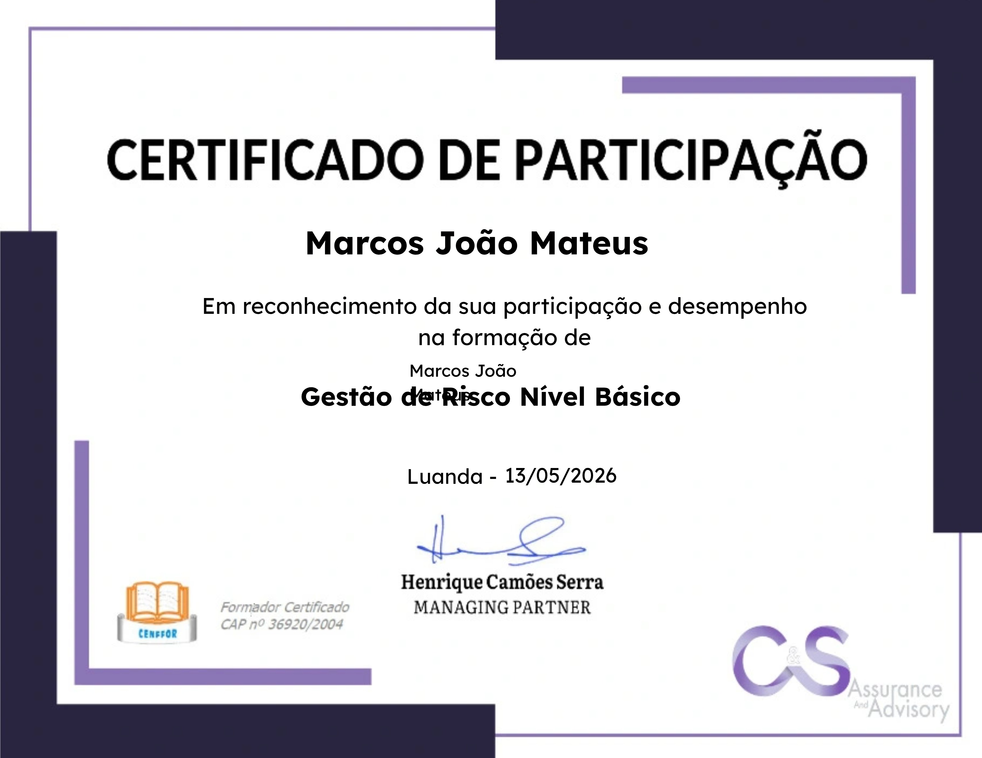 Gestão de Risco Nível Básico