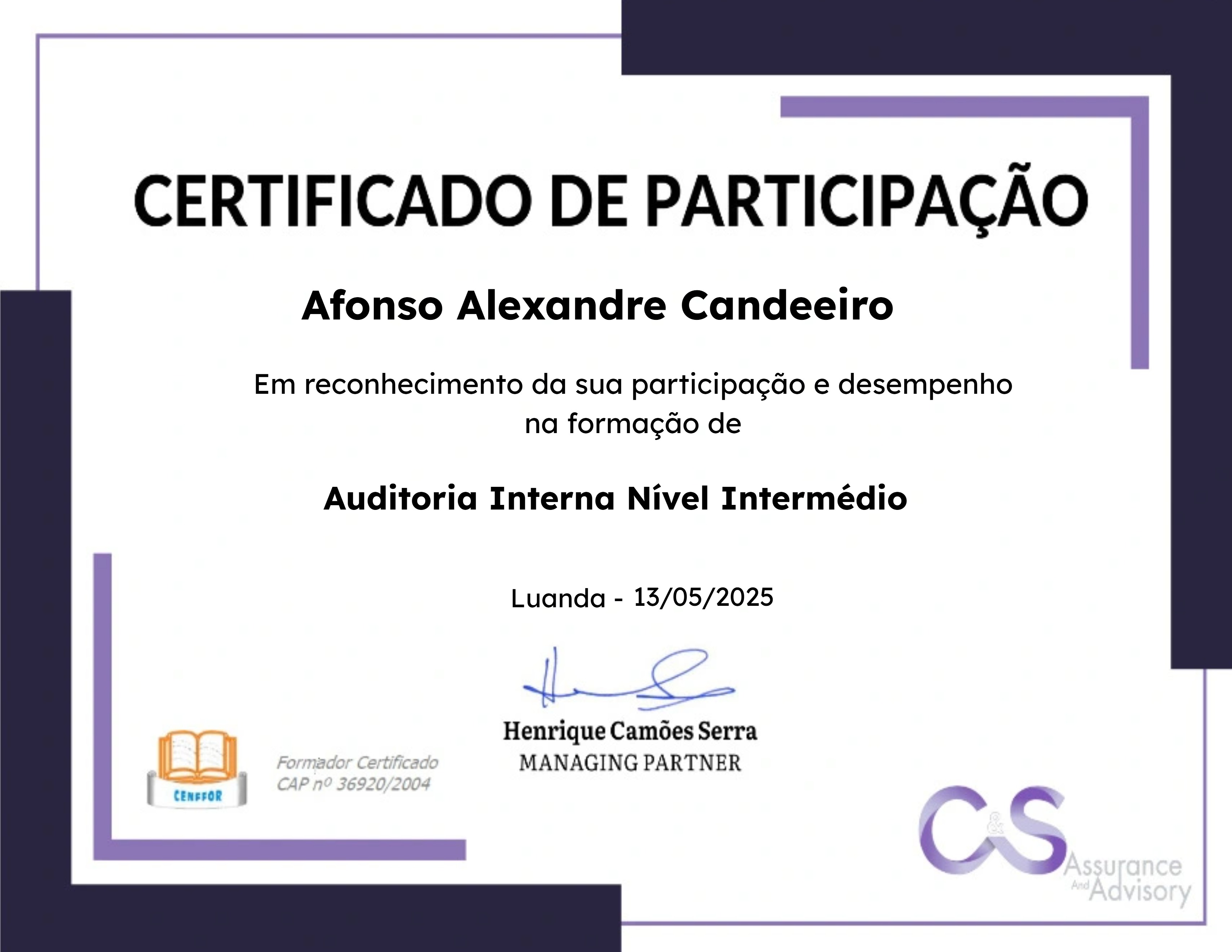 Auditoria Interna Nível Intermédio